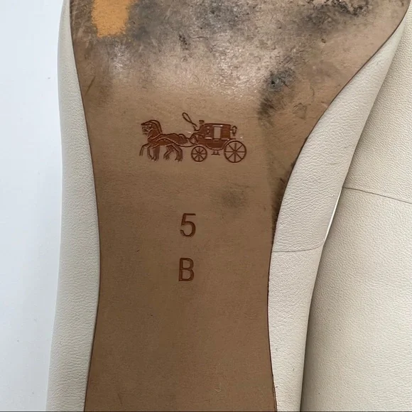 Coach Lauri White/Beechwood Kitten Horsebit Heels - Picture 7 of 7